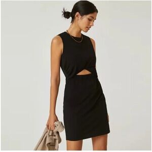 NEW Anthropologie T. La Twisted Cut-out Dress, Black, Size XL